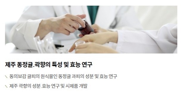 제주 동정귤․곽향의 특성 및 효능 연구

#제주한의약연구원
